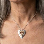 A Vintage Silver & Gold Heart Pendant Necklace
