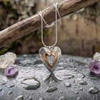 A Vintage Silver & Gold Heart Pendant Necklace