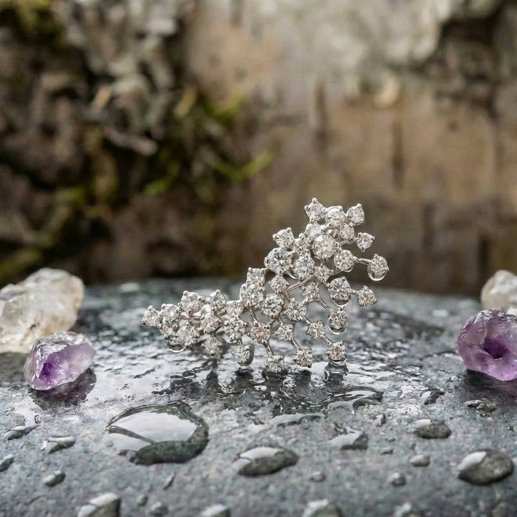 A Vintage Sparkling Crystal Climber Drop Earring Set