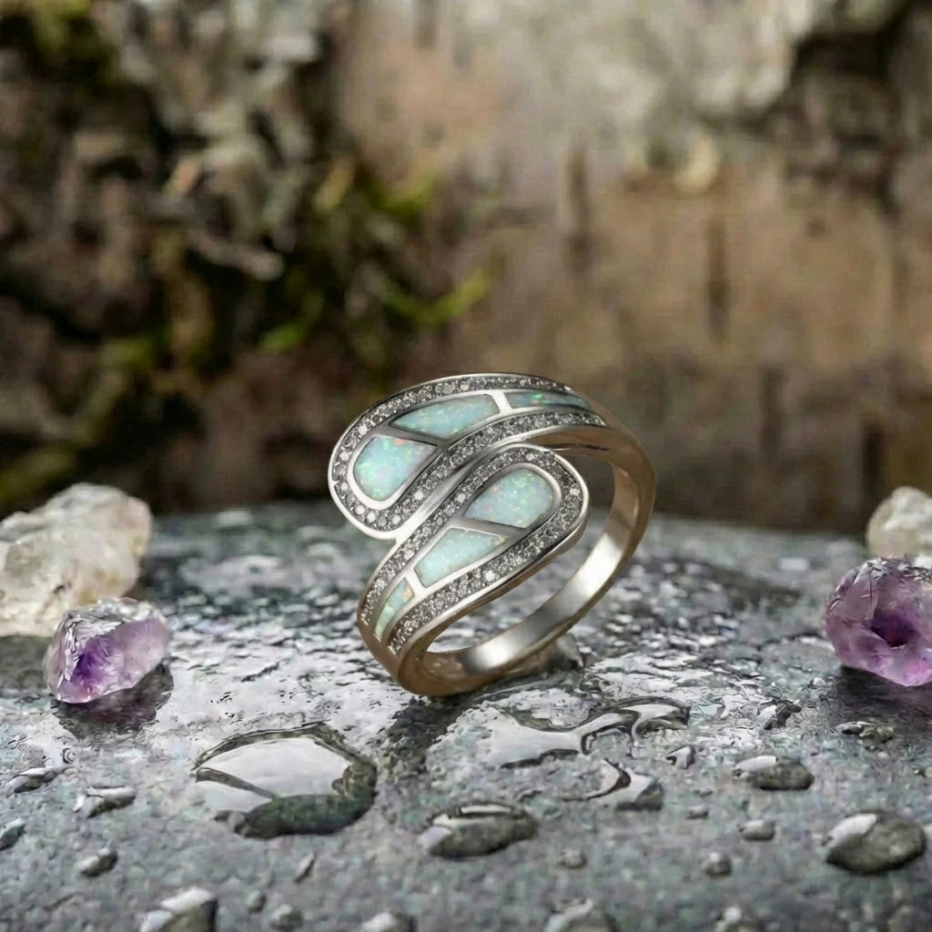 Vintage White Opal Stone Ring