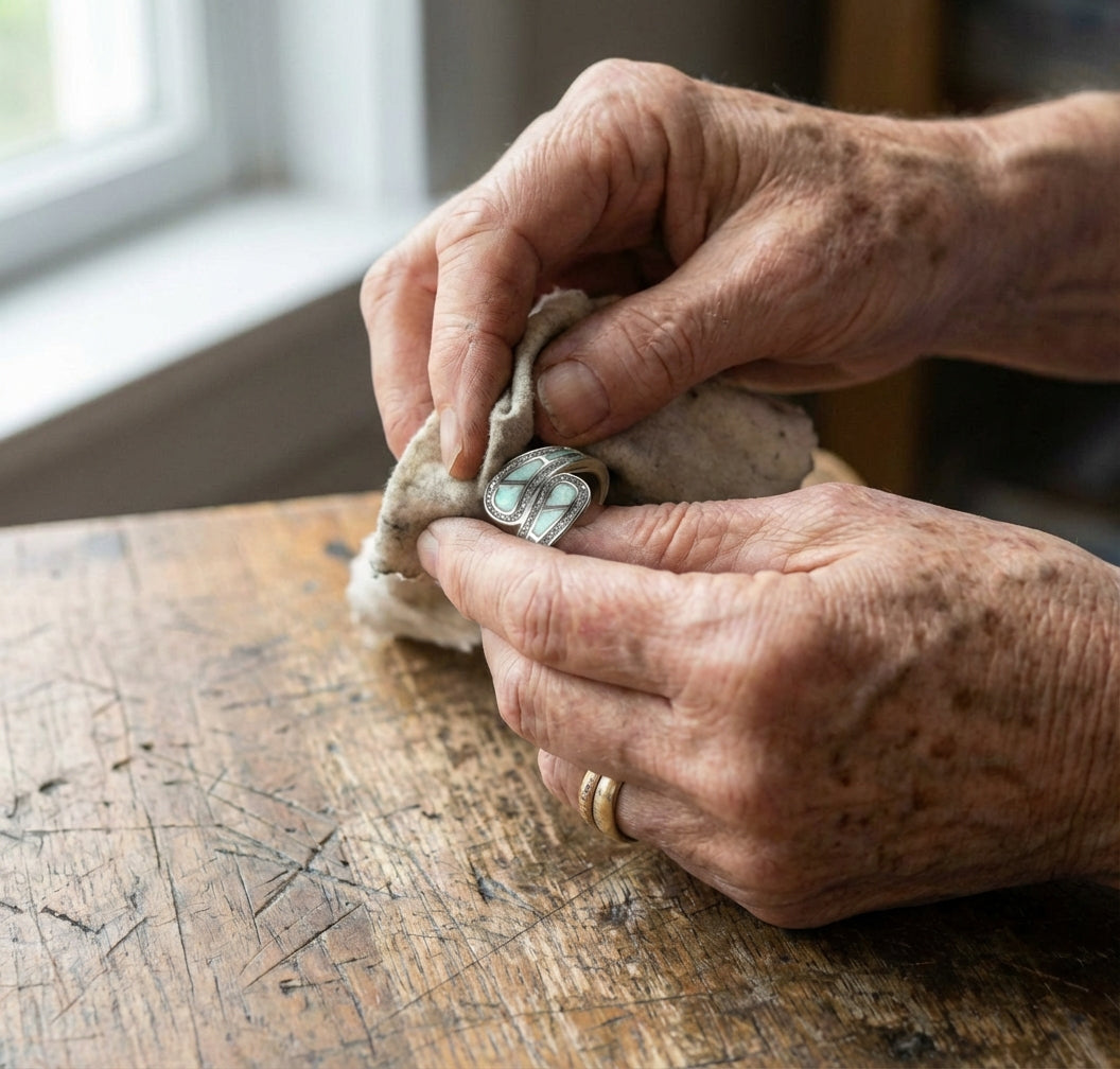 Vintage White Opal Stone Ring