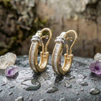 A Vintage Gold And Diamond Earring Set