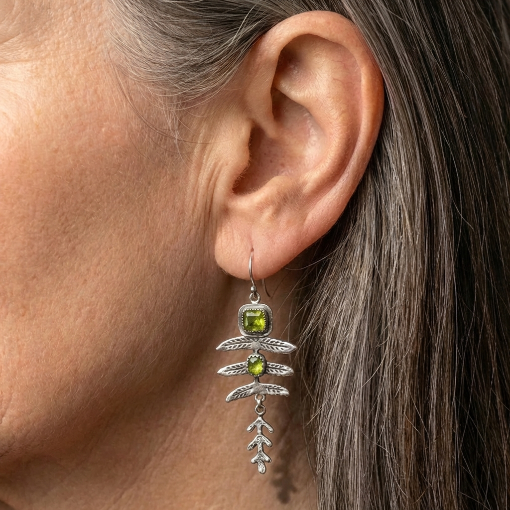 A Vintage Nature Earring Set In Silver